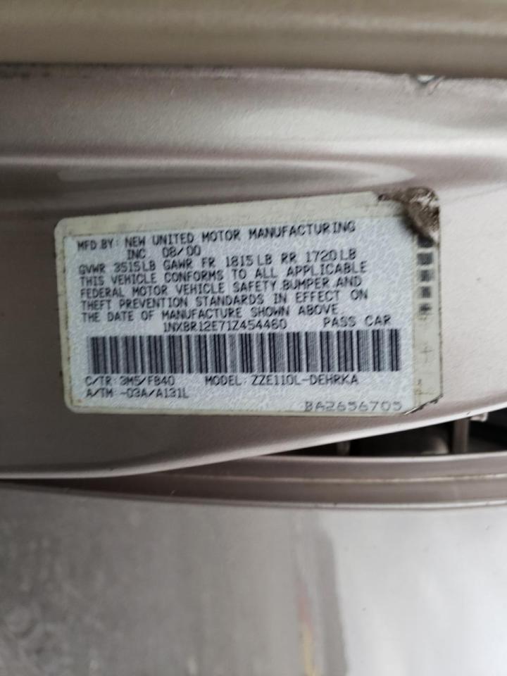 Photo 10 from auction – 2001 TOYOTA COROLLA CE with VIN 1NXBR12E71Z454460