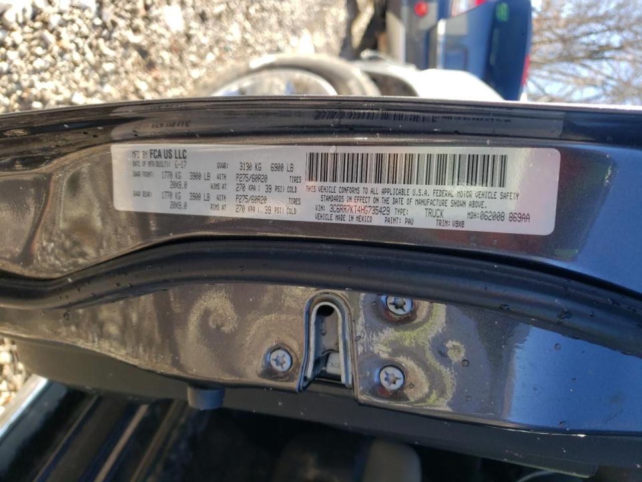 Photo 10 from auction – 2017 RAM 1500 ST with VIN 3C6RR7KT4HG735429