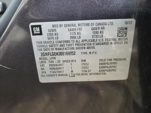 Photo 10 from auction – 2014 CHEVROLET EQUINOX LT with VIN 2GNFLGEK0E6169252