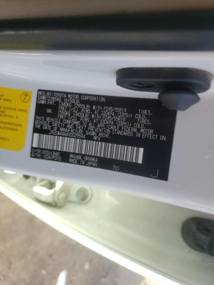 Photo 10 from auction – 2009 TOYOTA HIGHLANDER with VIN JTEEW44A692029594