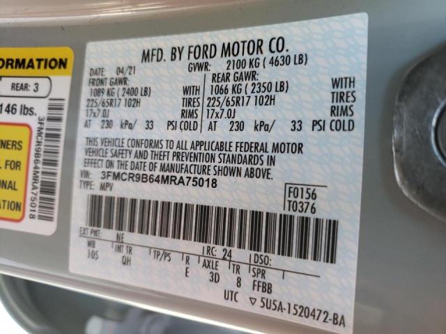 Photo 10 from auction – 2021 FORD BRONCO SPO with VIN 3FMCR9B64MRA75018
