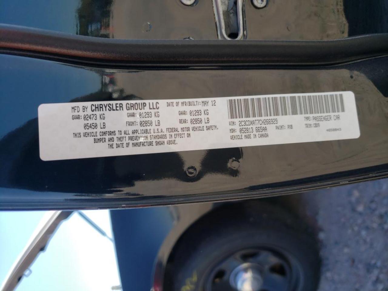 Photo 10 from auction – 2012 DODGE CHARGER PO with VIN 2C3CDXAT7CH266929