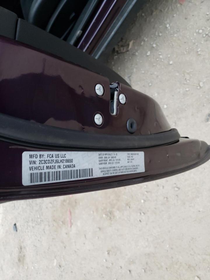 Photo 10 from auction – 2020 DODGE CHALLENGER with VIN 2C3CDZFJ6LH218650