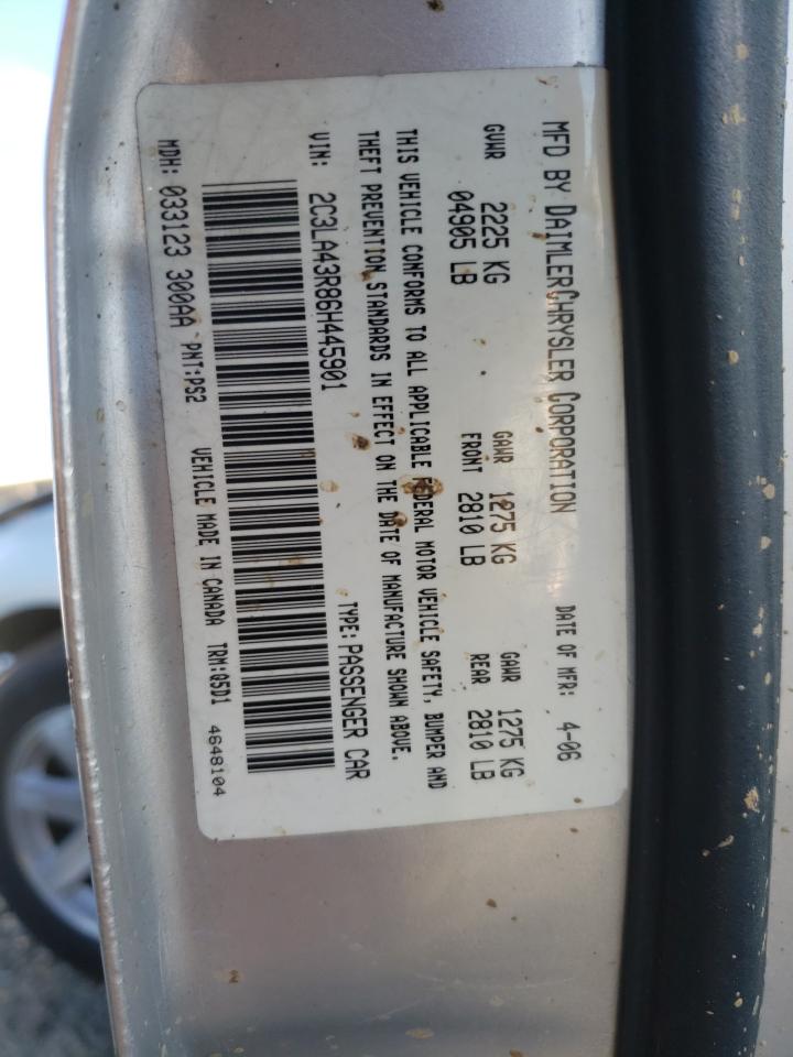 Photo 10 from auction – 2006 CHRYSLER 300 with VIN 2C3LA43R86H445901