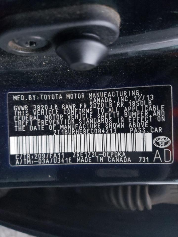 Photo 10 from auction – 2014 TOYOTA COROLLA L with VIN 2T1BURHE8EC084213