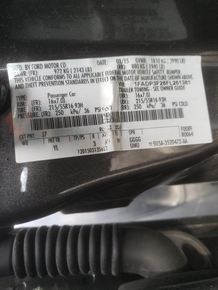 Photo 10 from auction – 2015 FORD FOCUS SE with VIN 1FADP3F28FL261381