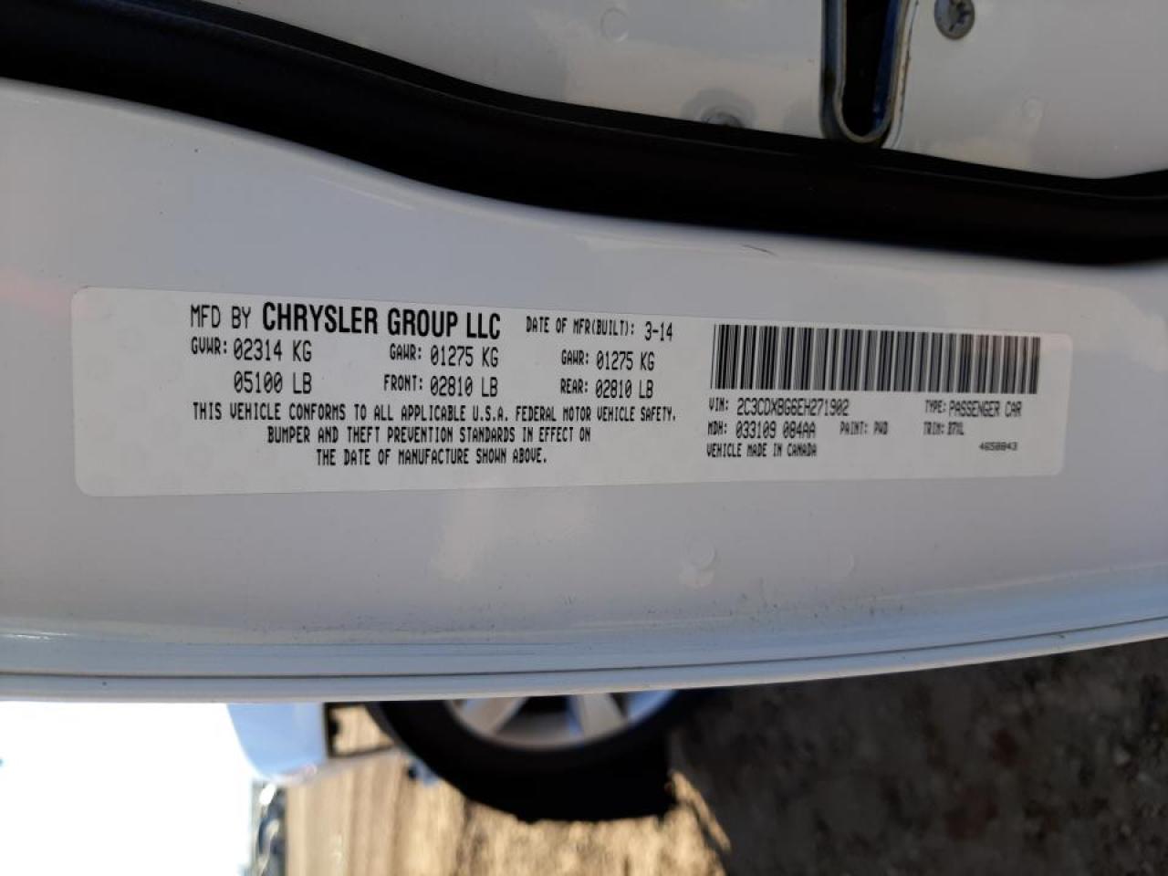 Photo 10 from auction – 2014 DODGE CHARGER SE with VIN 2C3CDXBG6EH271902