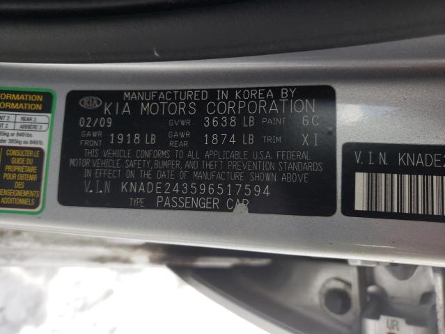 Photo 10 from auction – 2009 KIA RIO 5 SX with VIN KNADE243596517594