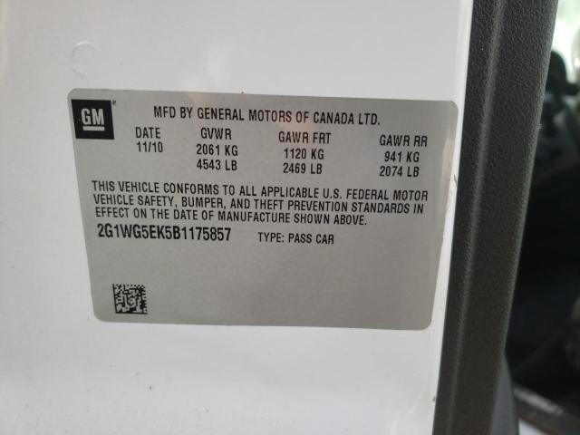 Photo 10 from auction – 2011 CHEVROLET IMPALA LT with VIN 2G1WG5EK5B1175857