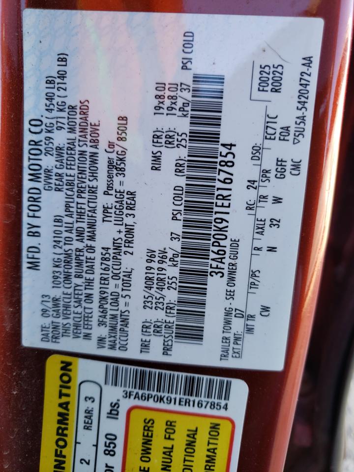 Photo 10 from auction – 2014 FORD FUSION TIT with VIN 3FA6P0K91ER167854