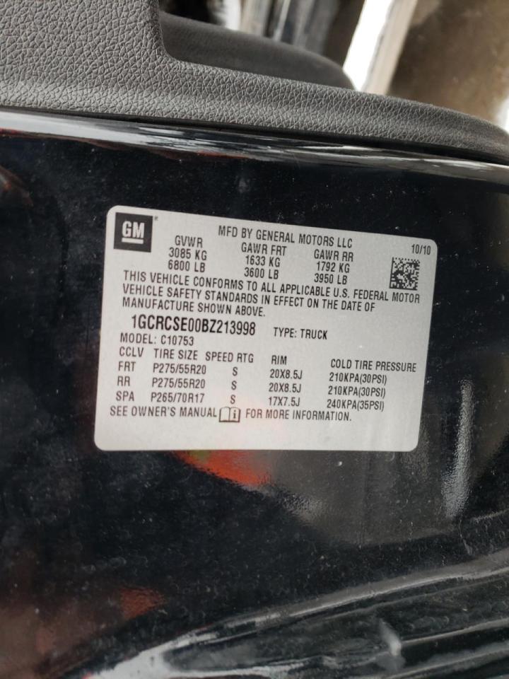 Photo 10 from auction – 2011 CHEVROLET SILVERADO with VIN 1GCRCSE00BZ213998
