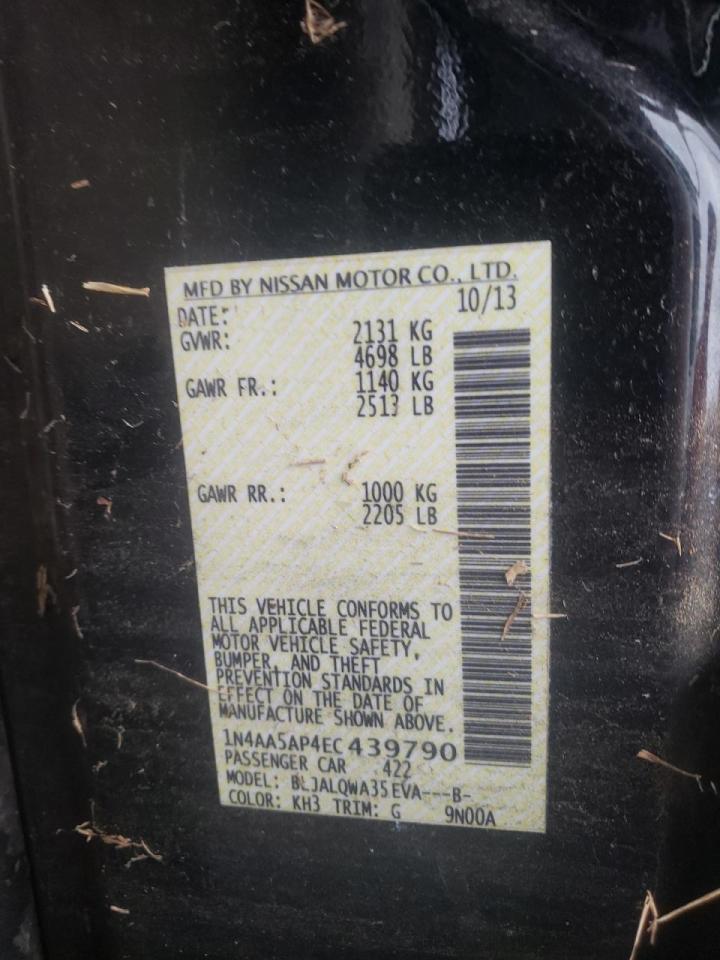 Photo 10 from auction – 2014 NISSAN MAXIMA S with VIN 1N4AA5AP4EC439790