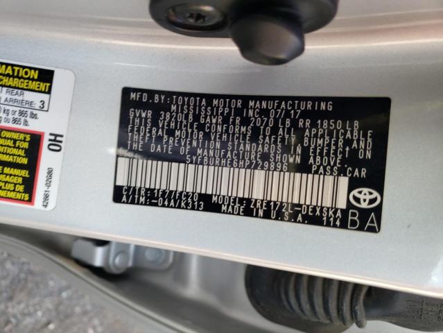 Photo 10 from auction – 2017 TOYOTA COROLLA L with VIN 5YFBURHE6HP729896
