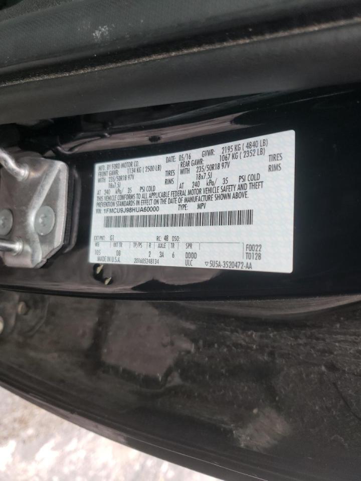 Photo 10 from auction – 2017 FORD ESCAPE TIT with VIN 1FMCU9J98HUA60000