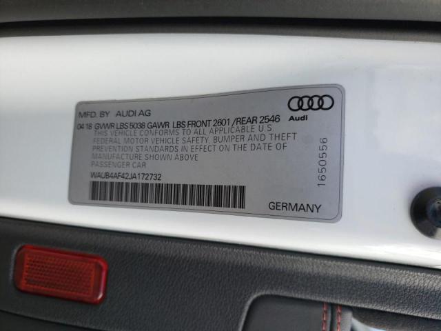 Photo 10 from auction – 2018 AUDI S4 PREMIUM with VIN WAUB4AF42JA172732