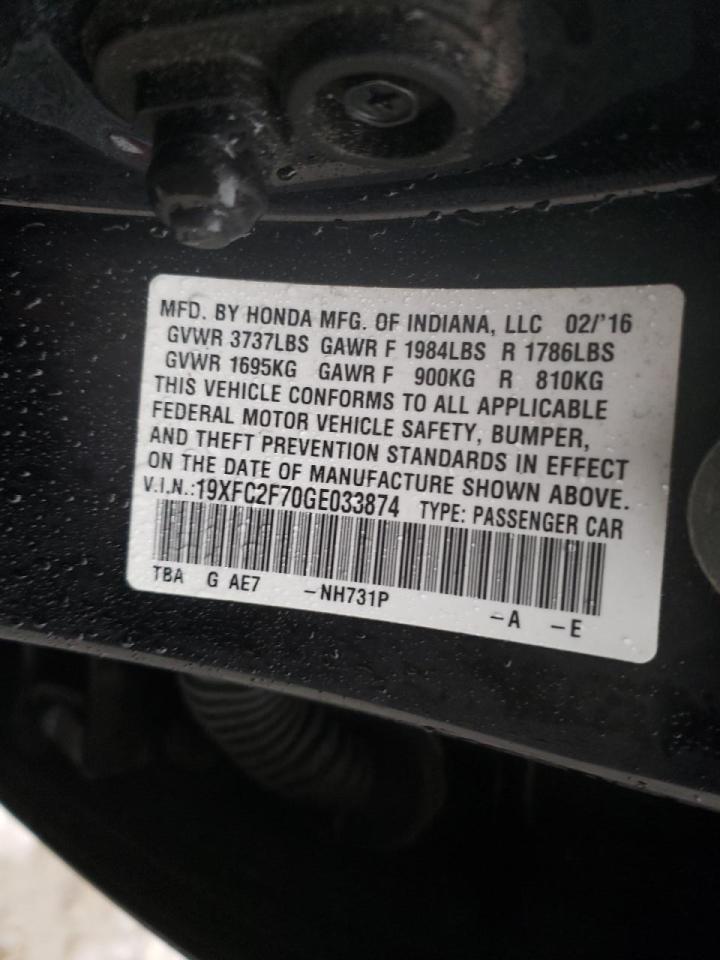 Photo 10 from auction – 2016 HONDA CIVIC EX with VIN 19XFC2F70GE033874