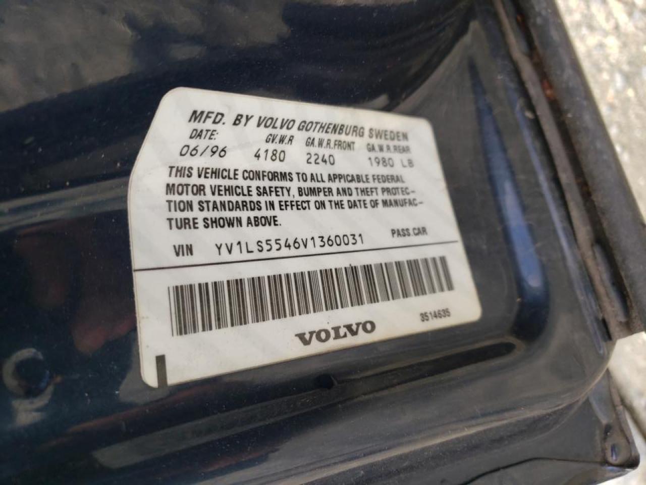 Zdjęcie 10 z aukcji – 1997 VOLVO 850 z VIN YV1LS5546V1360031