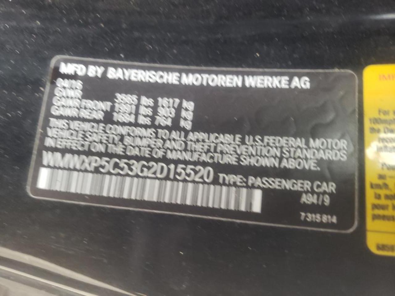 Photo 10 from auction – 2016 MINI COOPER with VIN WMWXP5C53G2D15520