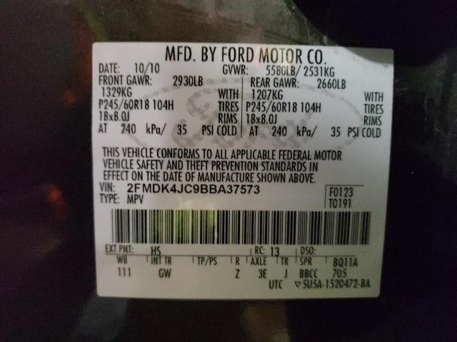 Photo 10 from auction – 2011 FORD EDGE SEL with VIN 2FMDK4JC9BBA37573