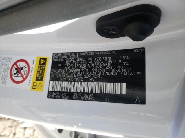Photo 10 from auction – 2011 LEXUS RX 350 with VIN 2T2BK1BA1BC109182