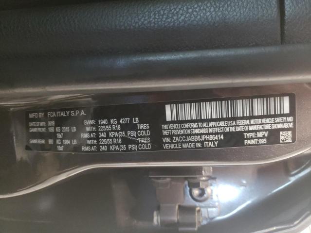 Photo 10 from auction – 2018 JEEP RENEGADE L with VIN ZACCJABB6JPH86414