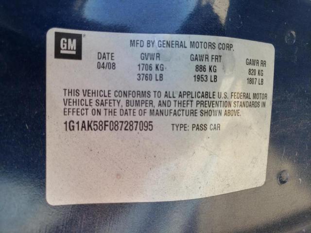 Photo 10 from auction – 2008 CHEVROLET COBALT LS with VIN 1G1AK58F087287095