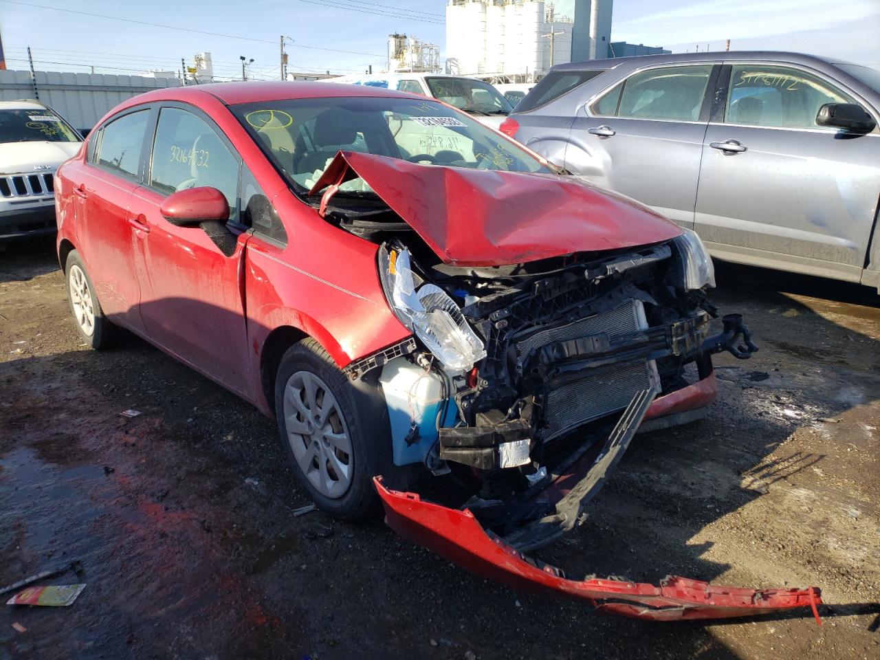 KIA RIO LX 2014 with VIN KNADM4A39E6361900 - Photo from auction