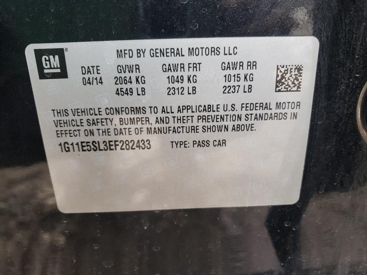 Photo 10 from auction – 2014 CHEVROLET MALIBU 2LT with VIN 1G11E5SL3EF282433