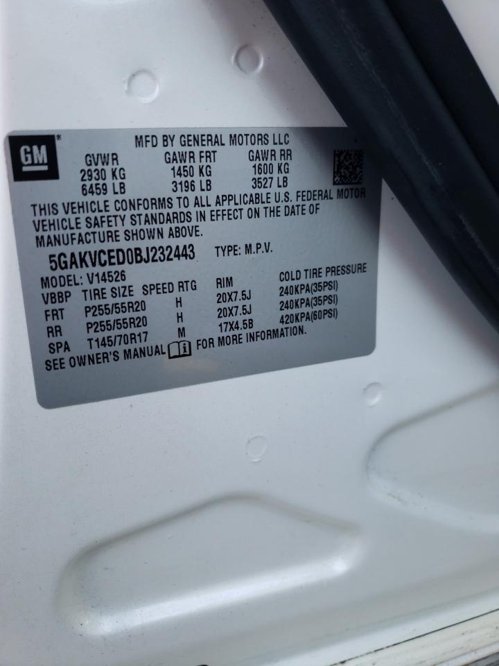 Photo 10 from auction – 2011 BUICK ENCLAVE CX with VIN 5GAKVCED0BJ232443