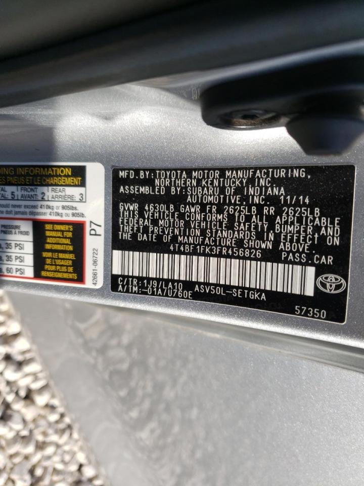 Photo 10 from auction – 2015 TOYOTA CAMRY LE with VIN 4T4BF1FK3FR456826