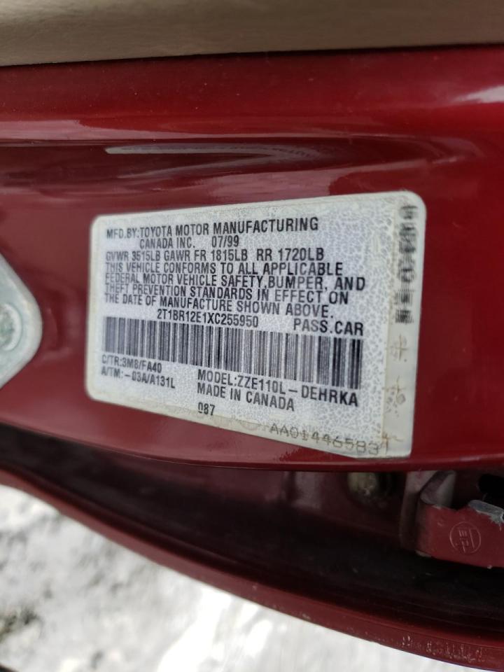 Photo 10 from auction – 1999 TOYOTA COROLLA VE with VIN 2T1BR12E1XC255950