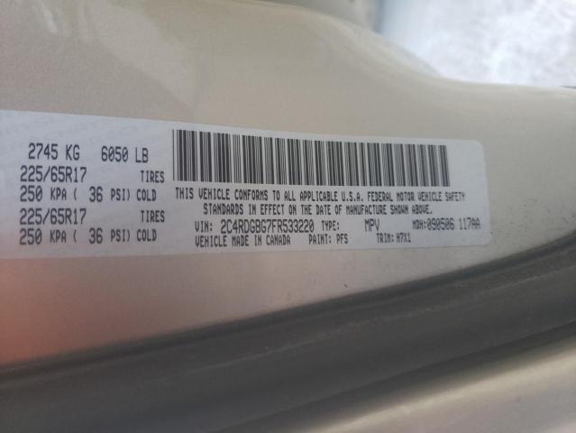 Photo 10 from auction – 2015 DODGE GRAND CARA with VIN 2C4RDGBG7FR533220