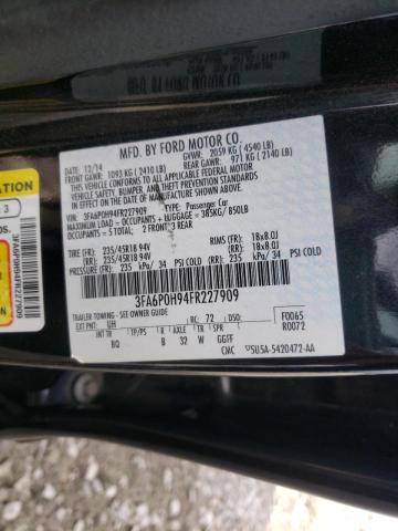 Photo 10 from auction – 2015 FORD FUSION SE with VIN 3FA6P0H94FR227909