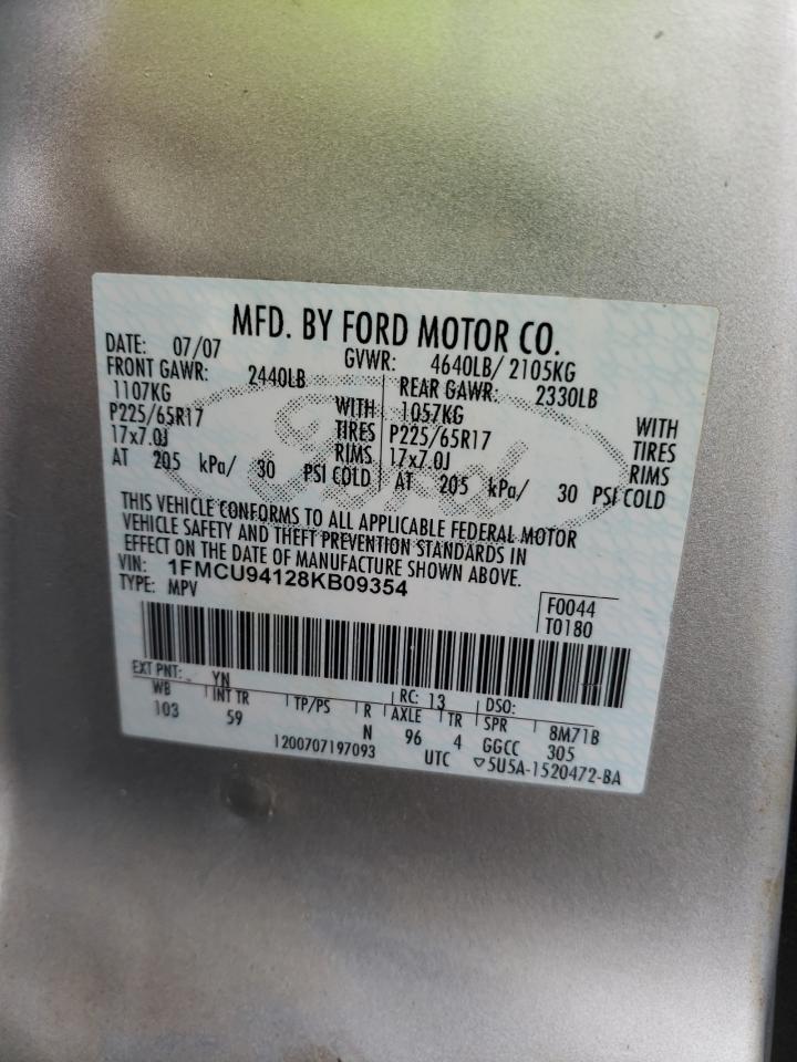 Photo 10 from auction – 2008 FORD ESCAPE LIM with VIN 1FMCU94128KB09354