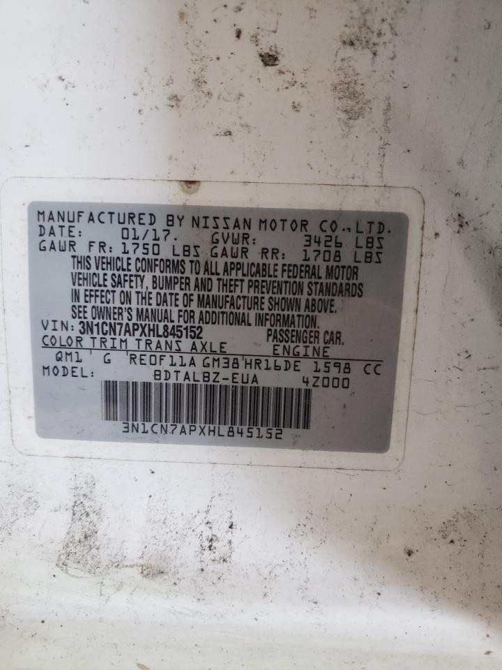 Photo 10 from auction – 2017 NISSAN VERSA S with VIN 3N1CN7APXHL845152