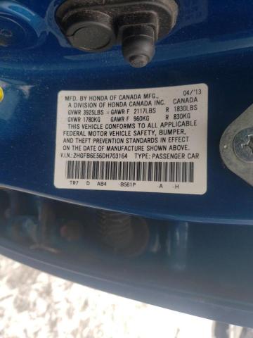 Photo 10 from auction – 2013 HONDA CIVIC SI with VIN 2HGFB6E56DH703164
