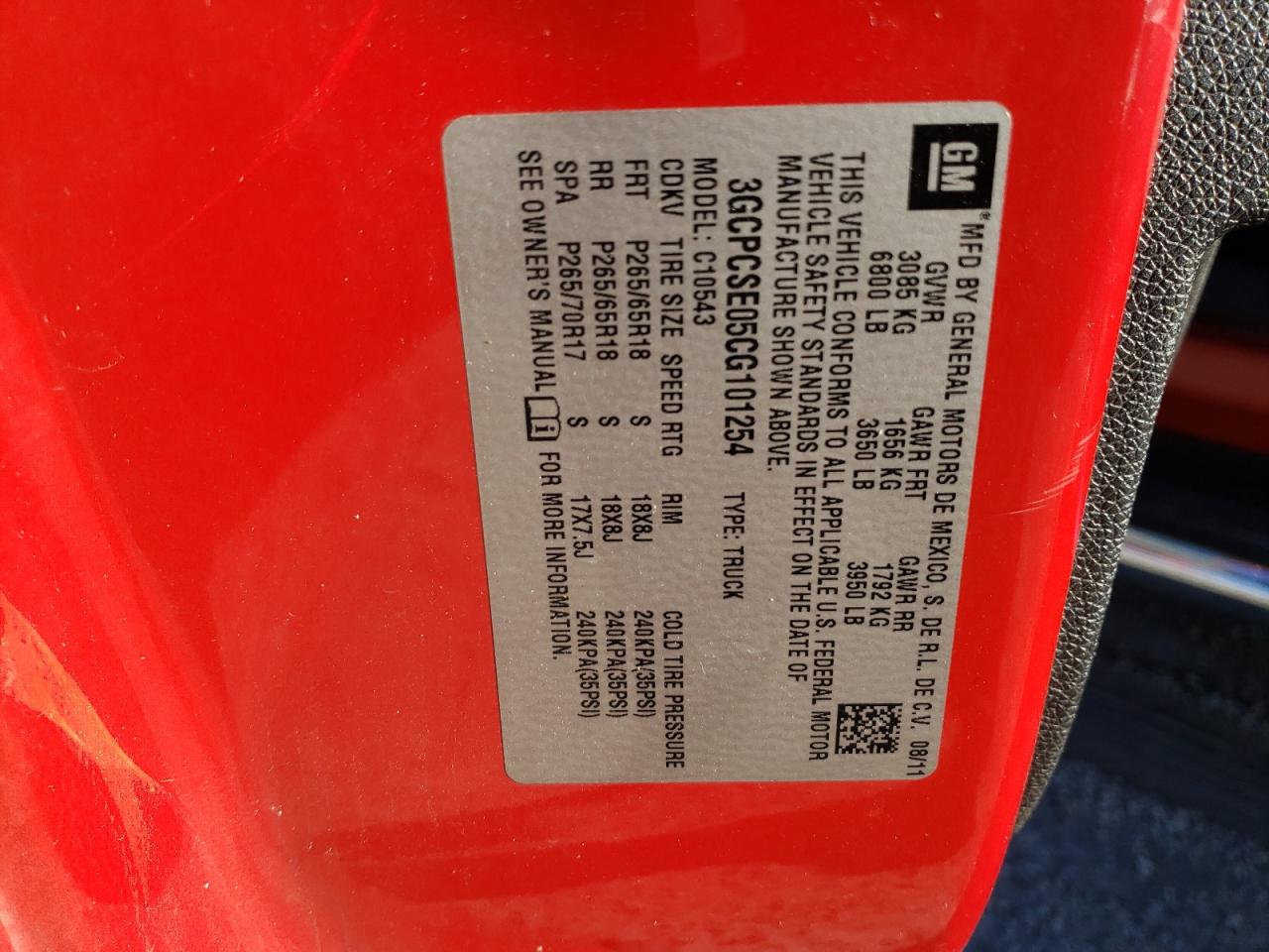 Photo 10 from auction – 2012 CHEVROLET SILVERADO with VIN 3GCPCSE05CG101254