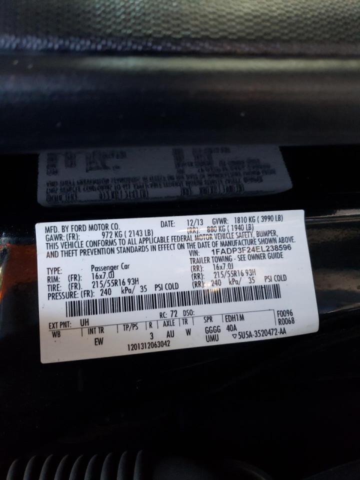 Photo 10 from auction – 2014 FORD FOCUS SE with VIN 1FADP3F24EL238596