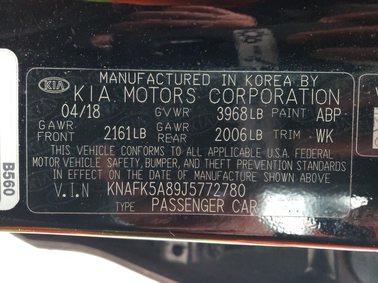 Photo 10 from auction – 2018 KIA FORTE LX with VIN KNAFK5A89J5772780