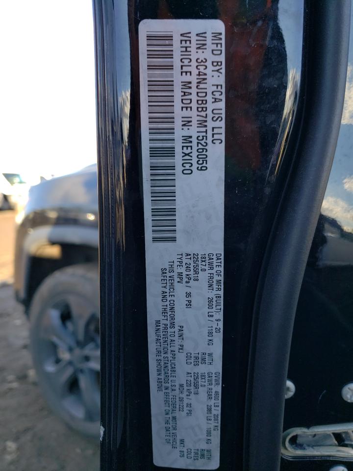 Photo 10 from auction – 2021 JEEP COMPASS LA with VIN 3C4NJDBB7MT526059