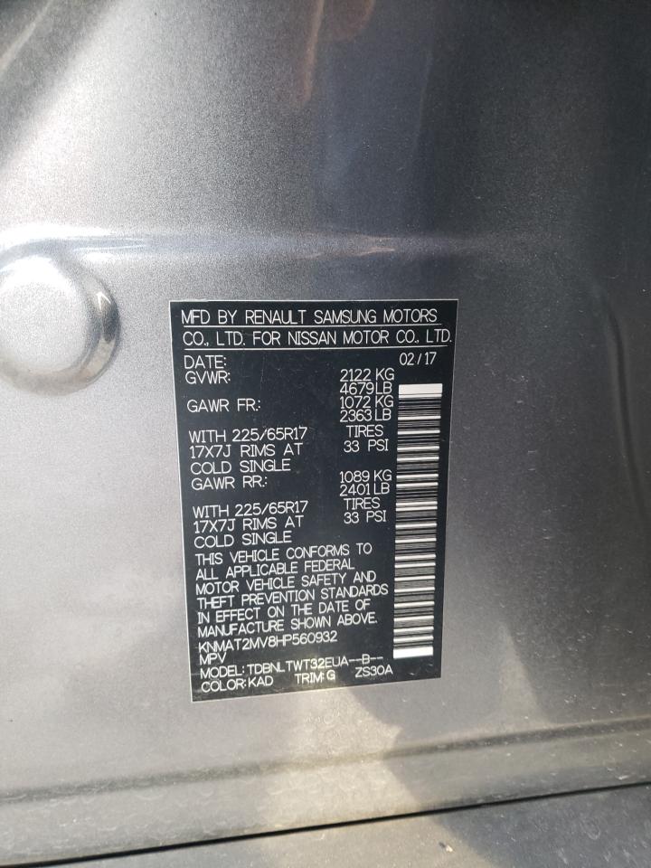 Photo 11 from auction – 2017 NISSAN ROGUE S with VIN KNMAT2MV8HP560932