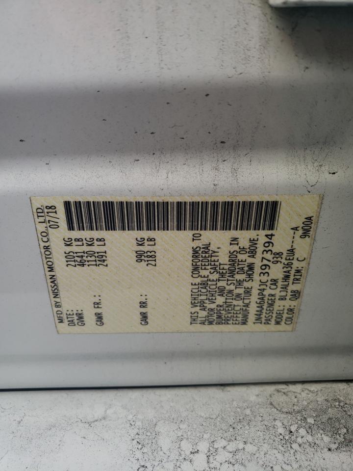 Photo 10 from auction – 2018 NISSAN MAXIMA 3.5 with VIN 1N4AA6AP4JC397394