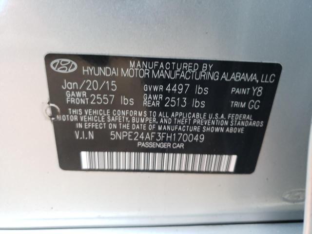Photo 10 from auction – 2015 HYUNDAI SONATA SE with VIN 5NPE24AF3FH170049