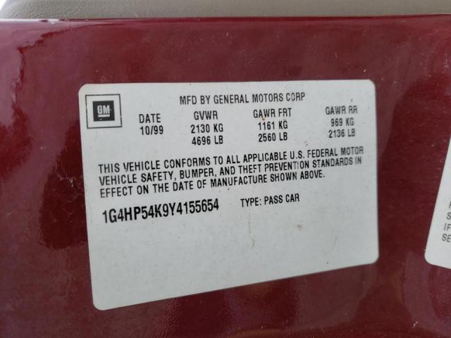 Photo 10 from auction – 2000 BUICK LESABRE CU with VIN 1G4HP54K9Y4155654