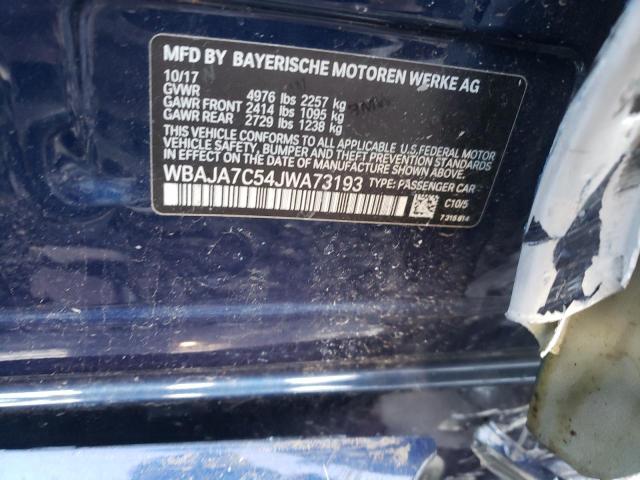Photo 10 from auction – 2018 BMW 530I with VIN WBAJA7C54JWA73193
