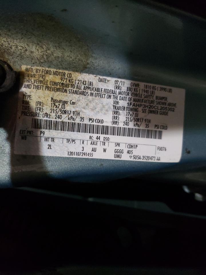 Photo 10 from auction – 2012 FORD FOCUS SEL with VIN 1FAHP3H20CL205302