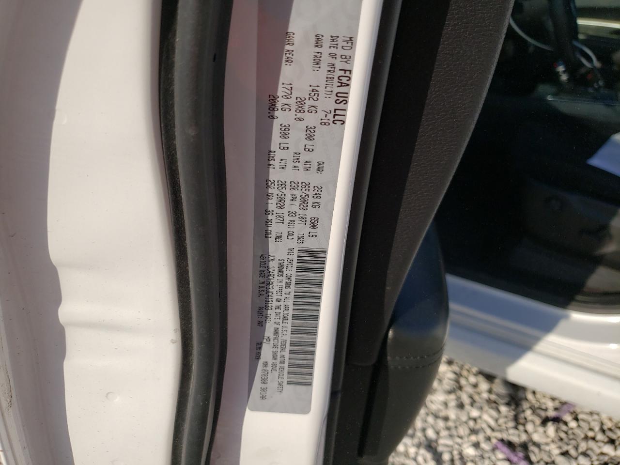 Photo 10 from auction – 2018 DODGE DURANGO SX with VIN 1C4RDHAG3JC413133