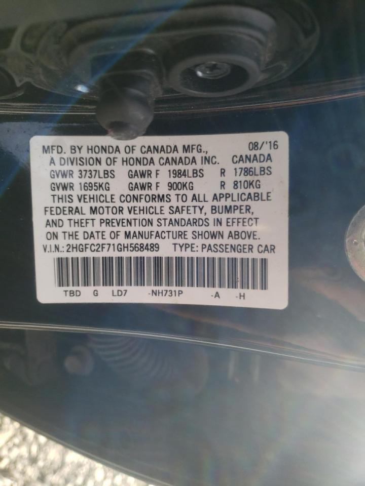 Photo 10 from auction – 2016 HONDA CIVIC EX with VIN 2HGFC2F71GH568489