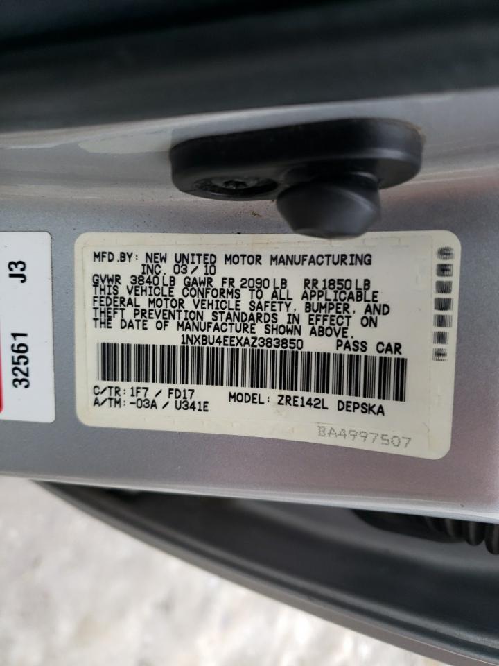 Фото 10 с аукциона – 2010 TOYOTA COROLLA с VIN 1NXBU4EEXAZ383850