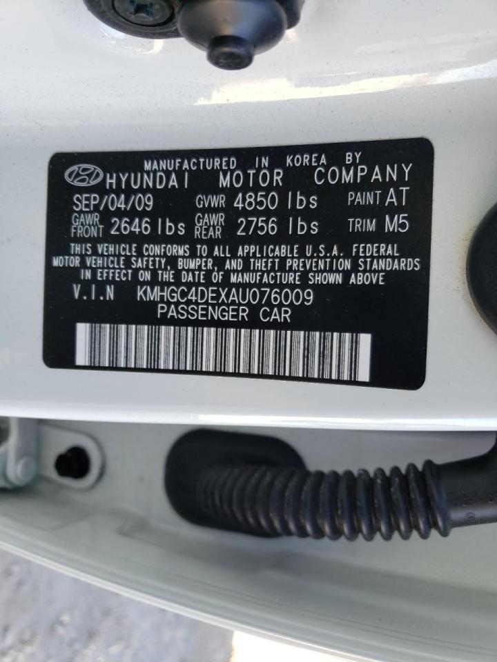 Photo 10 from auction – 2010 HYUNDAI GENESIS 3. with VIN KMHGC4DEXAU076009